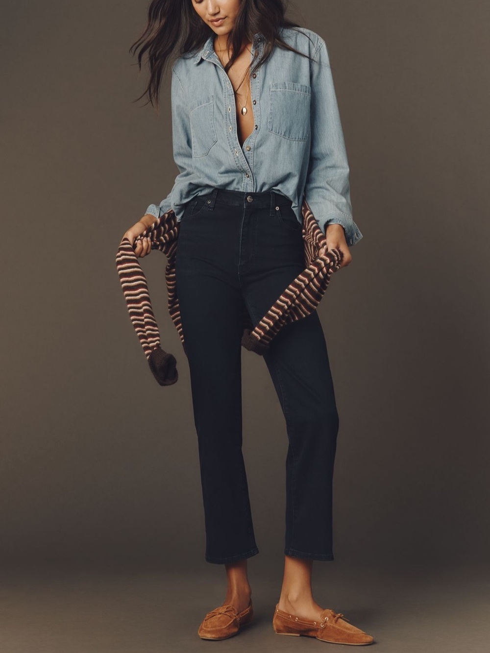 Anthro FRAME Le Sleek Straight High-Rise Straight-Leg Jeans Century Wash 28